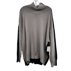 Daily Thread Women's Turtleneck Sweater Gray/Navy Colorblock Size 3X New